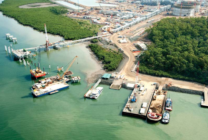 The QCLNG project on Curtis Island, Gladstone, is progressing rapidly. The QCLNG project on Curtis Island, Gladstone, is progressing rapidly.