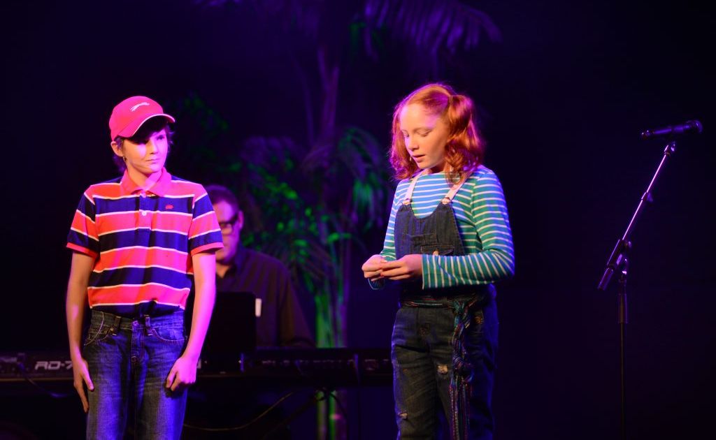 George Cartwright, 13, and Elizabeth Osborn, 12, performing at the launch of Boomtown, a production celebrating Gladstone and it's people. George Cartwright, 13, and Elizabeth Osborn, 12, performing at the launch of Boomtown, a production celebrating Gladstone and it's people.