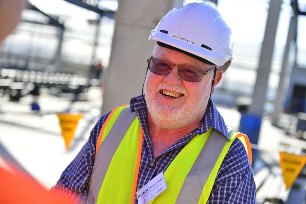 Gladstone harbour master captain Mike Lutze inspects the Gladstone Entertainment Centre redevelopment which is currently about 65% complete. Gladstone harbour master captain Mike Lutze inspects the Gladstone Entertainment Centre redevelopment which is currently about 65% complete.