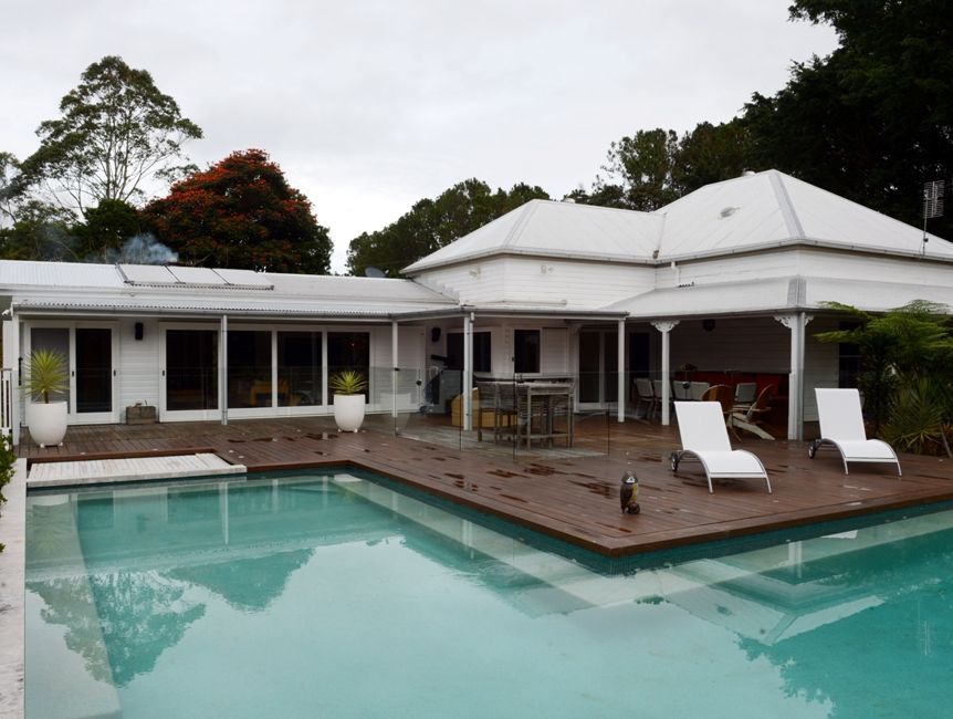 The new pool and deck were the first marks Justine McIllree made to Ambrosia, “to make the most of the outlook and weather”. This is the space where many happy family meals and parties have been held. The new pool and deck were the first marks Justine McIllree made to Ambrosia, “to make the most of the outlook and weather”. This is the space where many happy family meals and parties have been held.