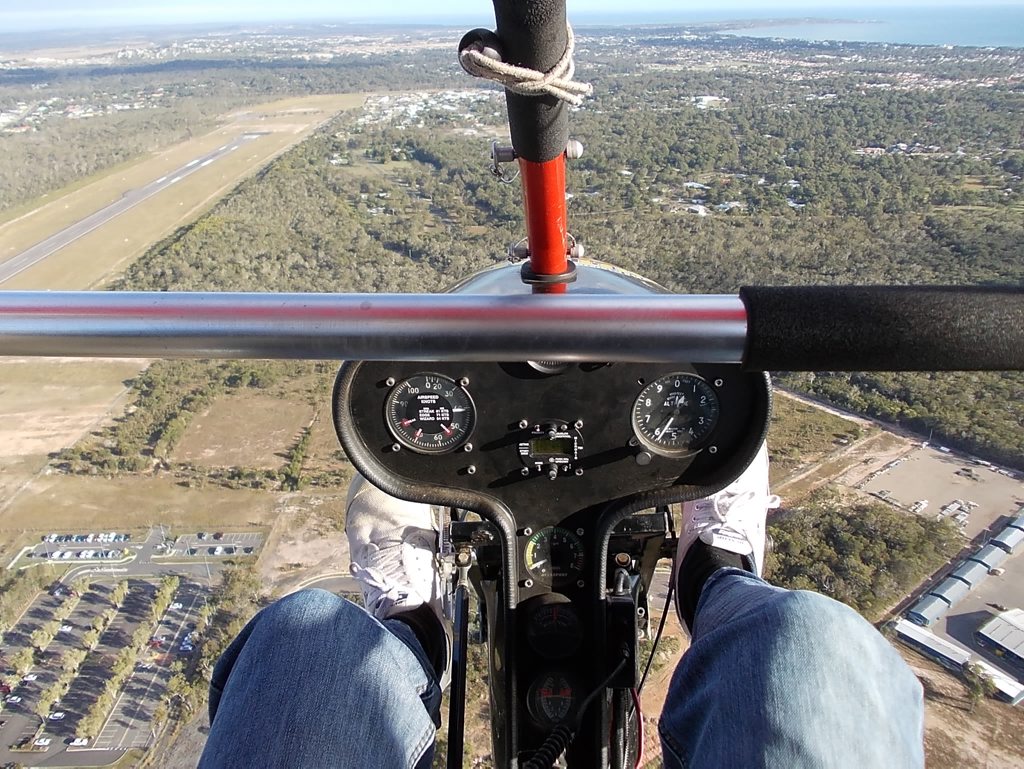 Approaching Hervey Bay Airport for landing during flight lessons with Fraser Coast Microlites.