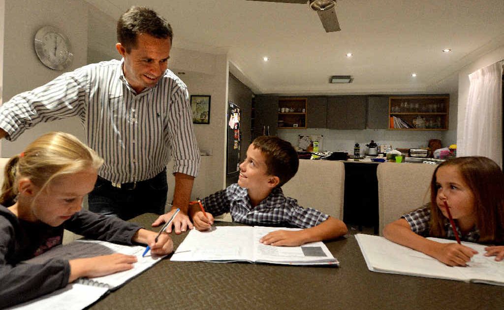 Advances in technology mean Tim Miles doesn’t have to spend 50 hours a week in the office but can work from home and spend more time with his three children Chloe, 7, Isaac, 9, and Charlotte, 11. Advances in technology mean Tim Miles doesn’t have to spend 50 hours a week in the office but can work from home and spend more time with his three children Chloe, 7, Isaac, 9, and Charlotte, 11.