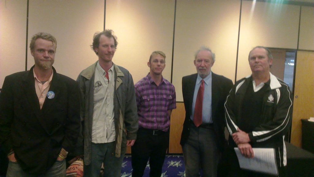 VegaInc's Kipp Whitestone, Caldera Environment Centre's Sam Dawson, Matt Gordon, Tony Thompson and Friends of Cudgen Nature Reserve's Chris Core.