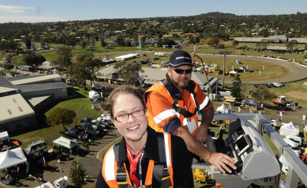 Getting a bird's eye view of the expo are Marie-Claire Wood (left) and Darryl Schwass from Boom Sherrin. Getting a bird's eye view of the expo are Marie-Claire Wood (left) and Darryl Schwass from Boom Sherrin.