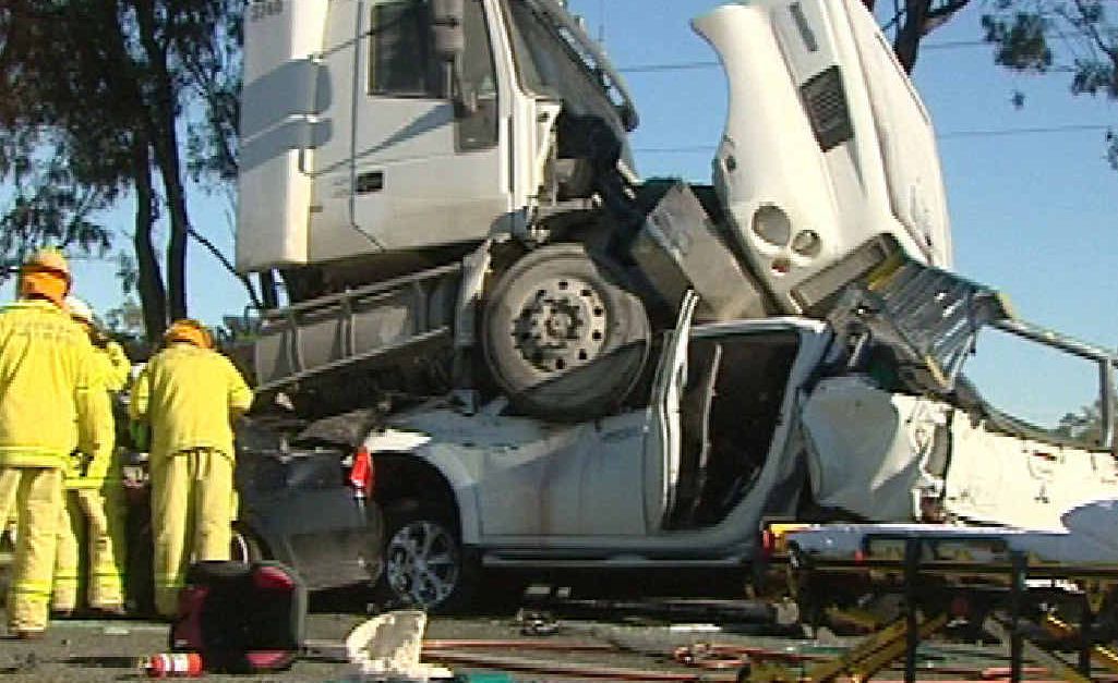 UNBELIEVABLE: The truck involved in the crash 5km south of Rockhampton. UNBELIEVABLE: The truck involved in the crash 5km south of Rockhampton.