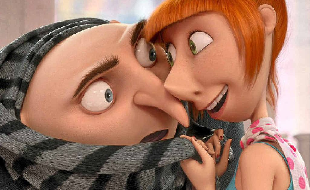 The characters Gru and Lucy in a scene from the movie Despicable Me 2. The characters Gru and Lucy in a scene from the movie Despicable Me 2.