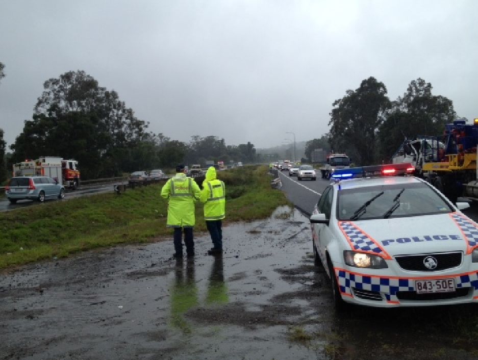 Emergency services search for the car claimed to have been involved in a crash