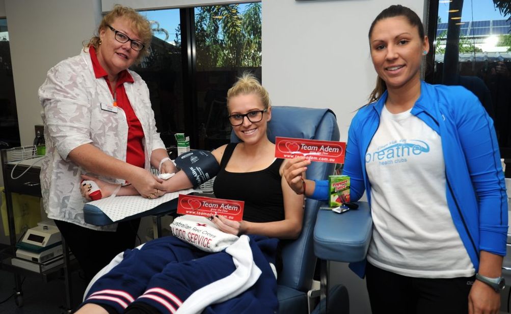 Australian Blood Service Hervey Bay manager Tracey Simmons with Breathe Health Club workers Sara Lord and Natasha Reidy. The blood service is calling for more donations. Australian Blood Service Hervey Bay manager Tracey Simmons with Breathe Health Club workers Sara Lord and Natasha Reidy. The blood service is calling for more donations.