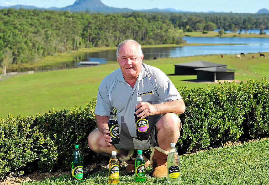BRIGHT FUTURE: Wimmers saviour Peter Lavin at home at his horse stud in Cooroy with some of his drinks. BRIGHT FUTURE: Wimmers saviour Peter Lavin at home at his horse stud in Cooroy with some of his drinks.