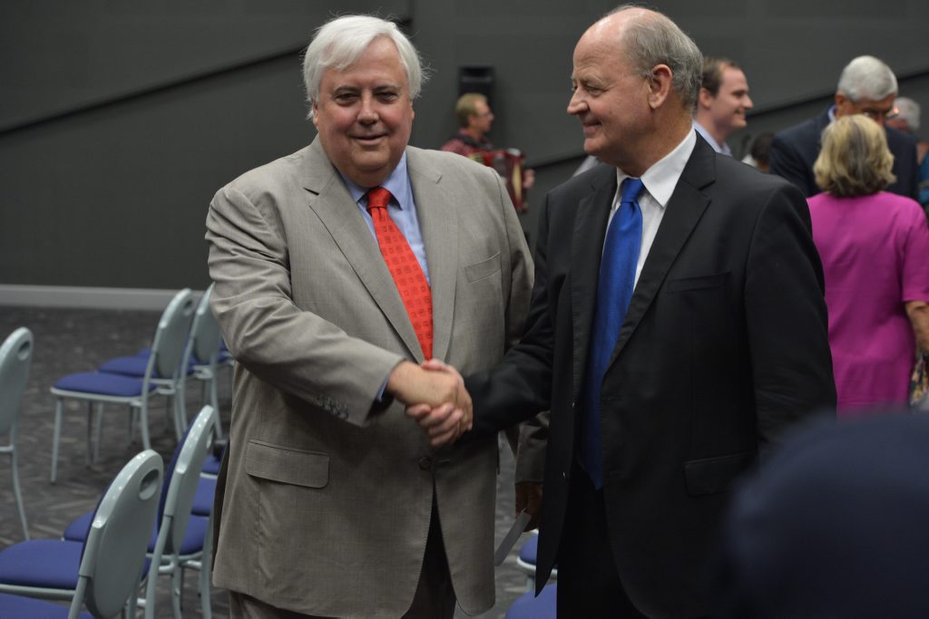 Clive Palmer and Bill Schoch during happier days. Clive Palmer and Bill Schoch during happier days.