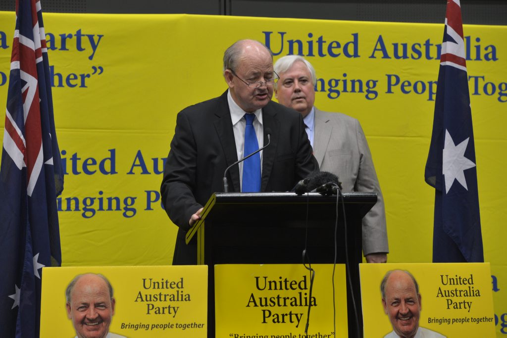 Bill Schoch with Clive Palmer during his PUP days in 2013. Bill Schoch with Clive Palmer during his PUP days in 2013.
