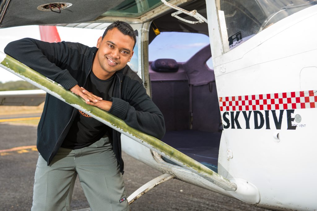 Coffs City Skydiving pilot Rav Sharma believes his emergency unpowered landing on the weekend was simply part of his job. Coffs City Skydiving pilot Rav Sharma believes his emergency unpowered landing on the weekend was simply part of his job.