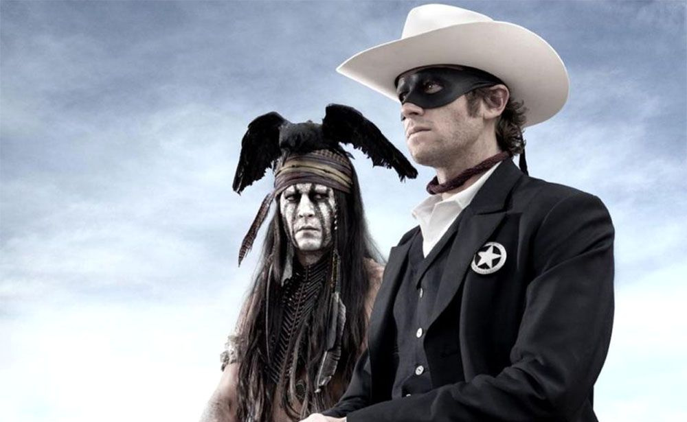 Johnny Depp and Armie Hammer as Tonto and Lone Ranger. Johnny Depp and Armie Hammer as Tonto and Lone Ranger.