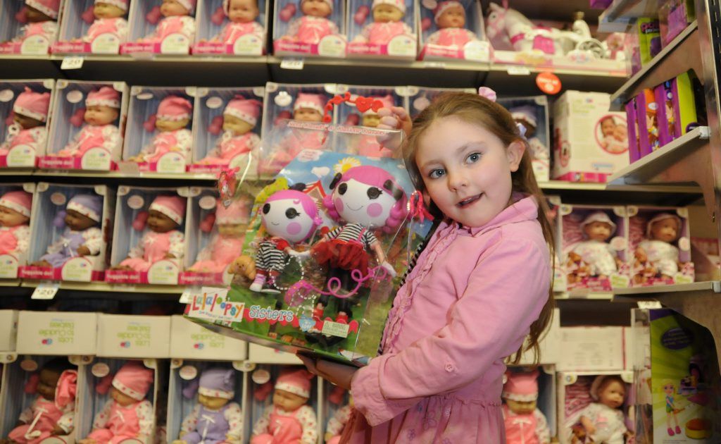Six-year-old Isabella Poole with one of her favourite toys, Lalaloopsy, which luckily for mum, Lynette, was on special at Target yesterday. Six-year-old Isabella Poole with one of her favourite toys, Lalaloopsy, which luckily for mum, Lynette, was on special at Target yesterday.