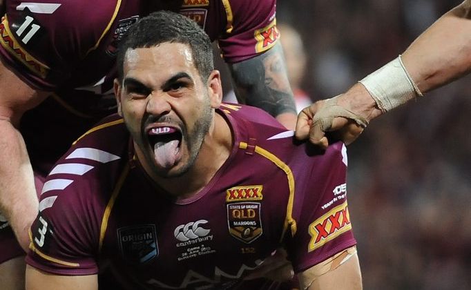 BRISBANE, AUSTRALIA - JUNE 26: Greg Inglis of the Maroons celebrates a try during game two of the ARL State of Origin series between the Queensland Maroons and the New South Wales Blues at Suncorp Stadium on June 26, 2013 in Brisbane, Australia. (Photo by Matt Roberts/Getty Images) BRISBANE, AUSTRALIA - JUNE 26: Greg Inglis of the Maroons celebrates a try during game two of the ARL State of Origin series between the Queensland Maroons and the New South Wales Blues at Suncorp Stadium on June 26, 2013 in Brisbane, Australia. (Photo by Matt Roberts/Getty Images)