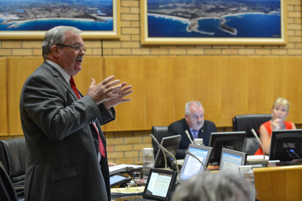 Coffs Harbour councillor Keith Rhoades is a vocal critic of forced amalgamations Coffs Harbour councillor Keith Rhoades is a vocal critic of forced amalgamations