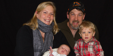Katie and Nigel Spackman, of north Canterbury, with their two children Pearse (right) and Patton. Katie and Nigel Spackman, of north Canterbury, with their two children Pearse (right) and Patton.