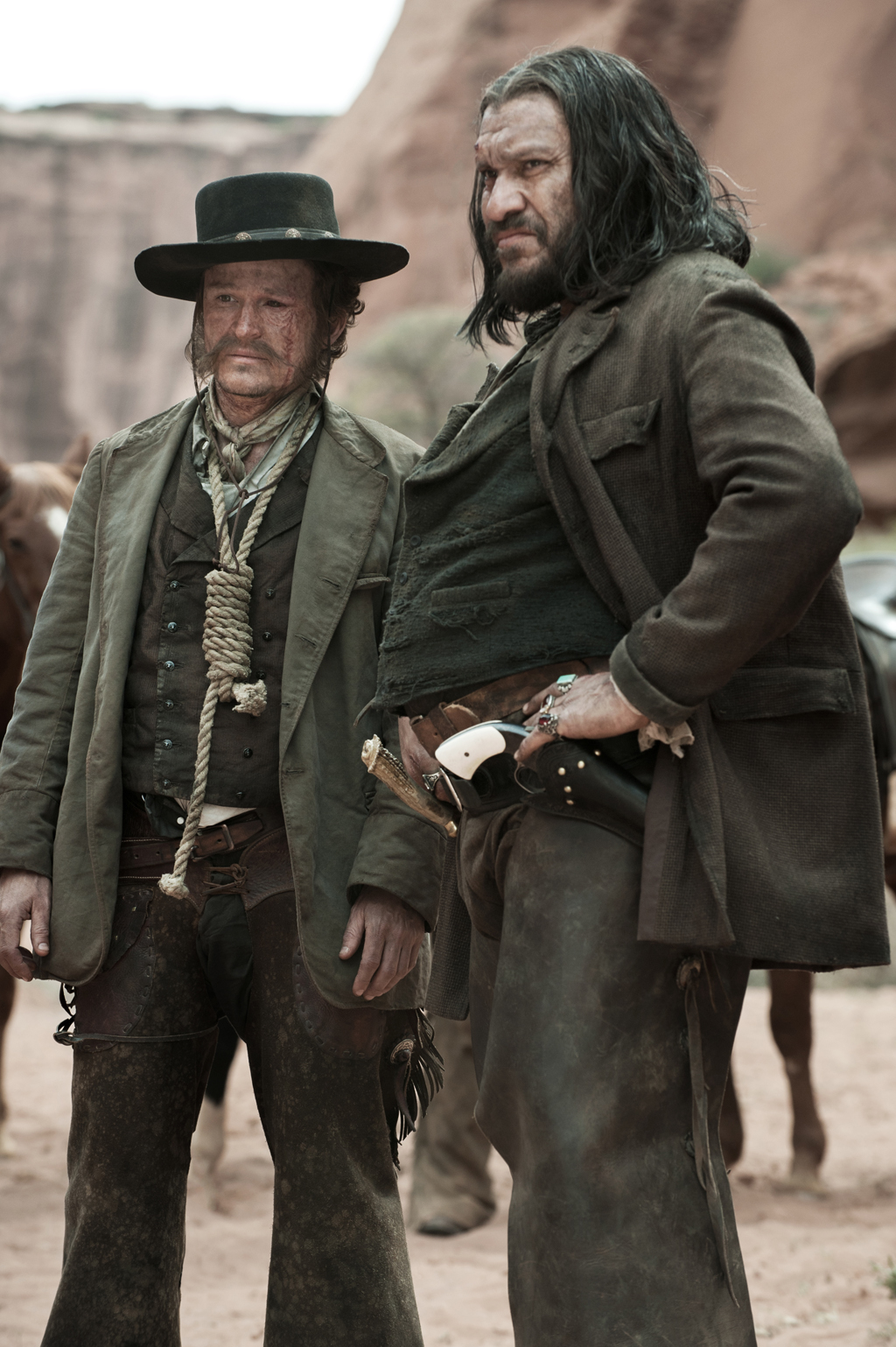 Actor Damon Herriman, left, on the set of The Lone Ranger. Actor Damon Herriman, left, on the set of The Lone Ranger.