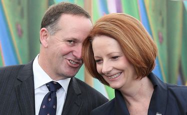 John Key with then PM Julia Gillard back in 2013. John Key with then PM Julia Gillard back in 2013.