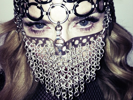 Madonna poses in a chainmail niqab for a photoshoot with US Harper's Bazaar. Madonna poses in a chainmail niqab for a photoshoot with US Harper's Bazaar.