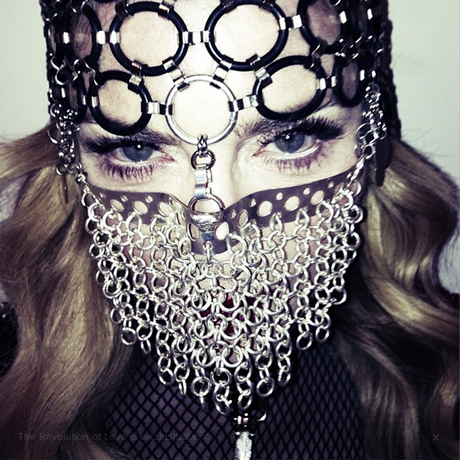 Madonna poses in a chainmail niqab for a photoshoot with US Harper's Bazaar. Madonna poses in a chainmail niqab for a photoshoot with US Harper's Bazaar.