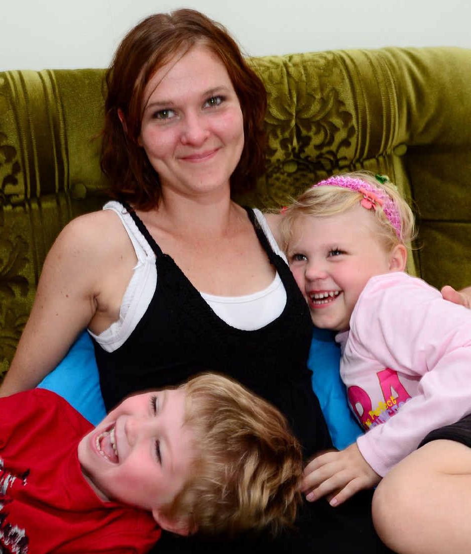 Dekin Vanembden, 4, mum Tara Grange and Ashaiya-Roze Vanembden, 5, settle into their new home. Dekin Vanembden, 4, mum Tara Grange and Ashaiya-Roze Vanembden, 5, settle into their new home.