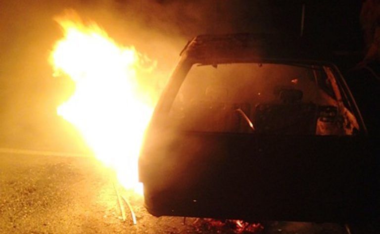 One of the cars torched in recent weeks. One of the cars torched in recent weeks.