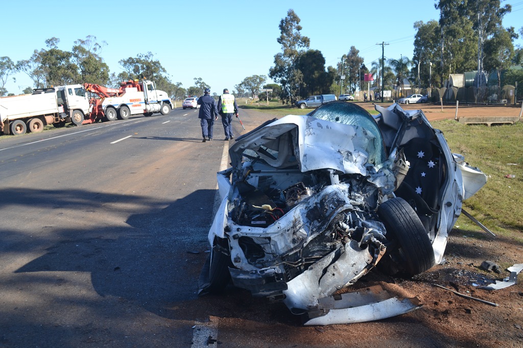 The ute involved in this morning's fatal crash near Dalby. The ute involved in this morning's fatal crash near Dalby.