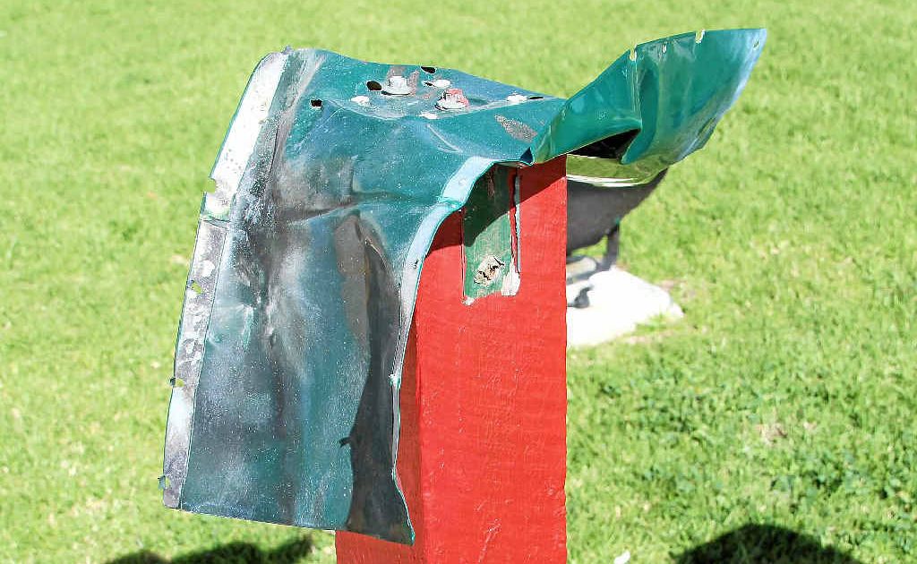 This letterbox was completely destroyed by one of the soda bombs. This letterbox was completely destroyed by one of the soda bombs.