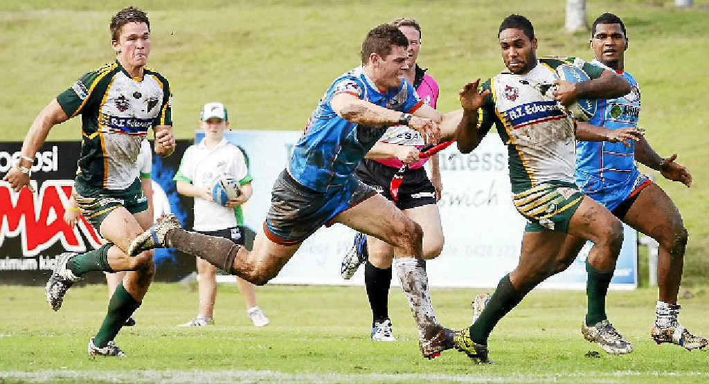 WINNING COMBINATION: Ipswich Jets Donald Malone (with ball) and Jarrod McInally (left) hope they can reproduce their successful Queensland Cup combination for the Queensland Residents on Wednesday before State of Origin III. WINNING COMBINATION: Ipswich Jets Donald Malone (with ball) and Jarrod McInally (left) hope they can reproduce their successful Queensland Cup combination for the Queensland Residents on Wednesday before State of Origin III.