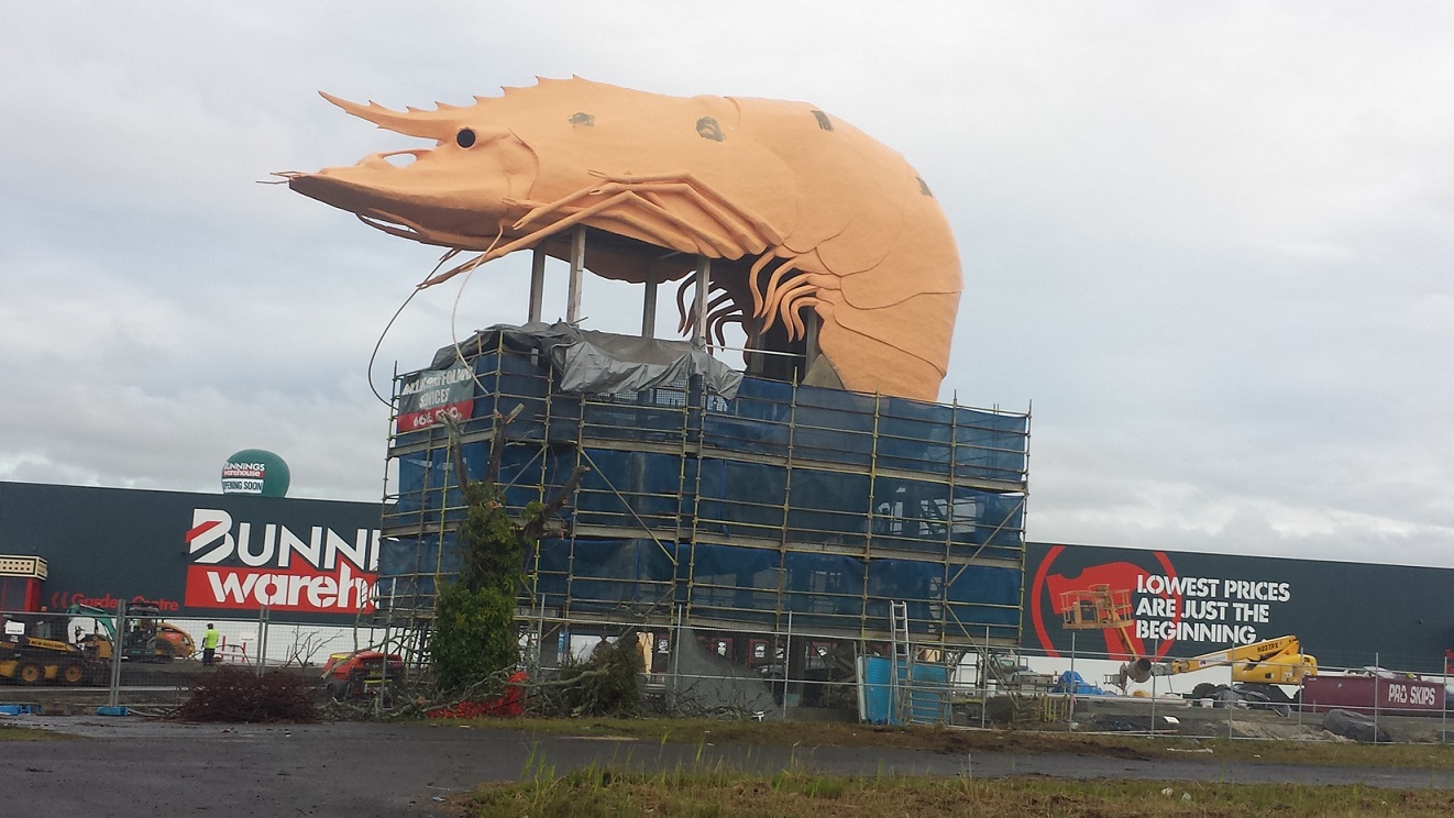 How the prawn appeared last week after its first coat of paint. How the prawn appeared last week after its first coat of paint.