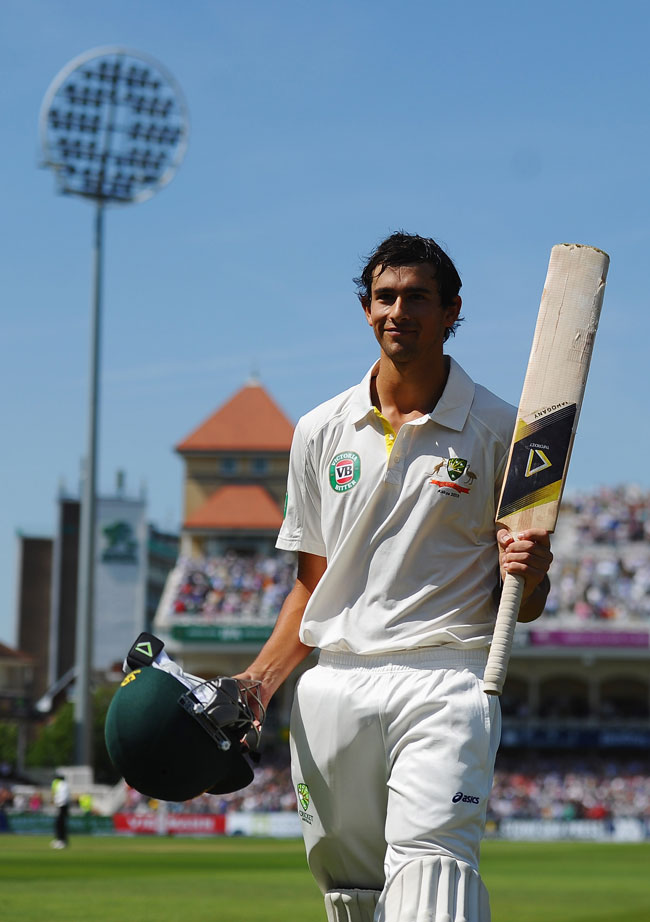 Ashton Agar of Australia acknowledges the crowd after being dismissed by Stuart Broad of England for 98 runs during day two of the 1st Investec Ashes Test match between England and Australia at Trent Bridge. Ashton Agar of Australia acknowledges the crowd after being dismissed by Stuart Broad of England for 98 runs during day two of the 1st Investec Ashes Test match between England and Australia at Trent Bridge.