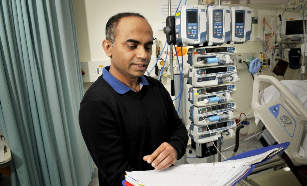 Dr Vasanth Mariappa checking over a patient's records at Toowoomba Hospital. Dr Vasanth Mariappa checking over a patient's records at Toowoomba Hospital.
