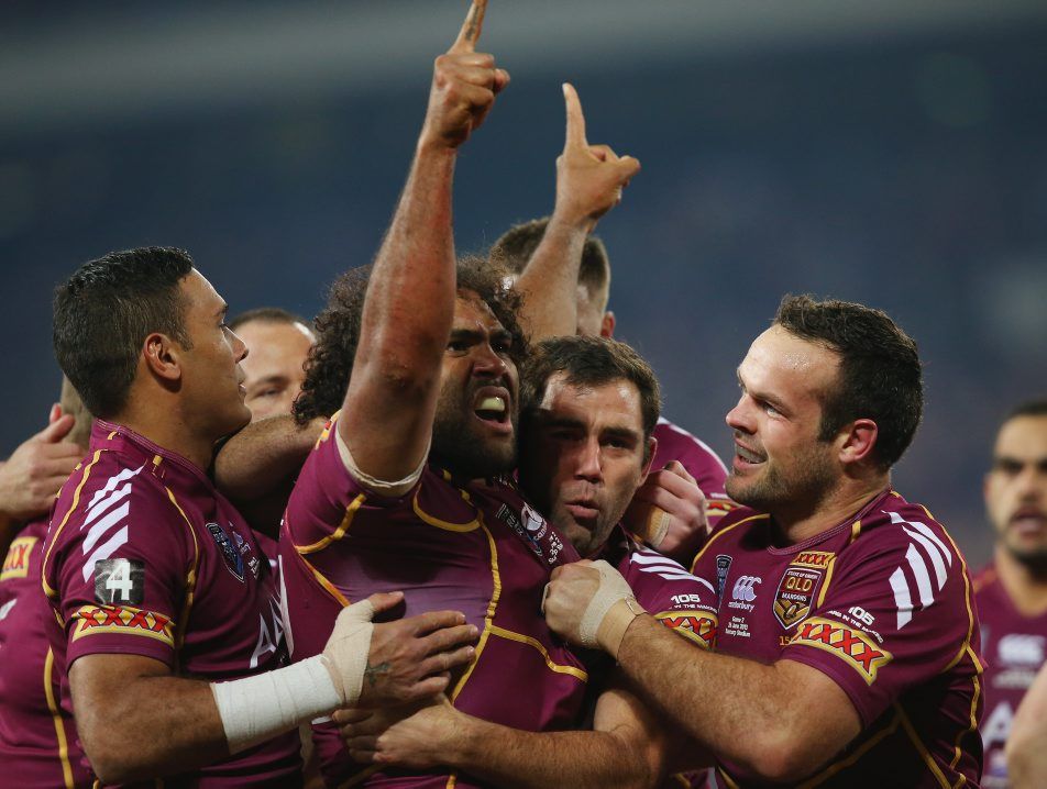 Sam Thaiday celebrates another Origin victory. Sam Thaiday celebrates another Origin victory.