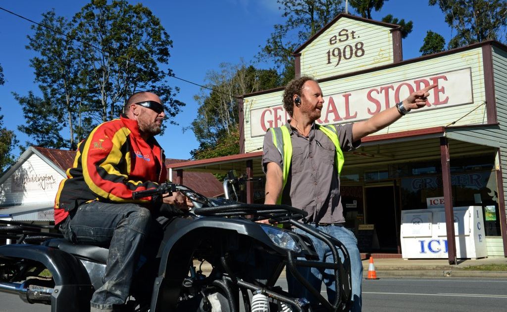 Nick Loveday and Jason Rowling in Tyalgum for the Camp filming. Nick Loveday and Jason Rowling in Tyalgum for the Camp filming.