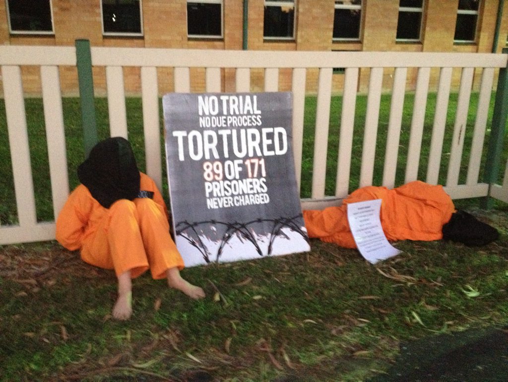 Protestors outside North Rockhampton High School Photo Emma McBryde / Morning Bulletin Protestors outside North Rockhampton High School Photo Emma McBryde / Morning Bulletin