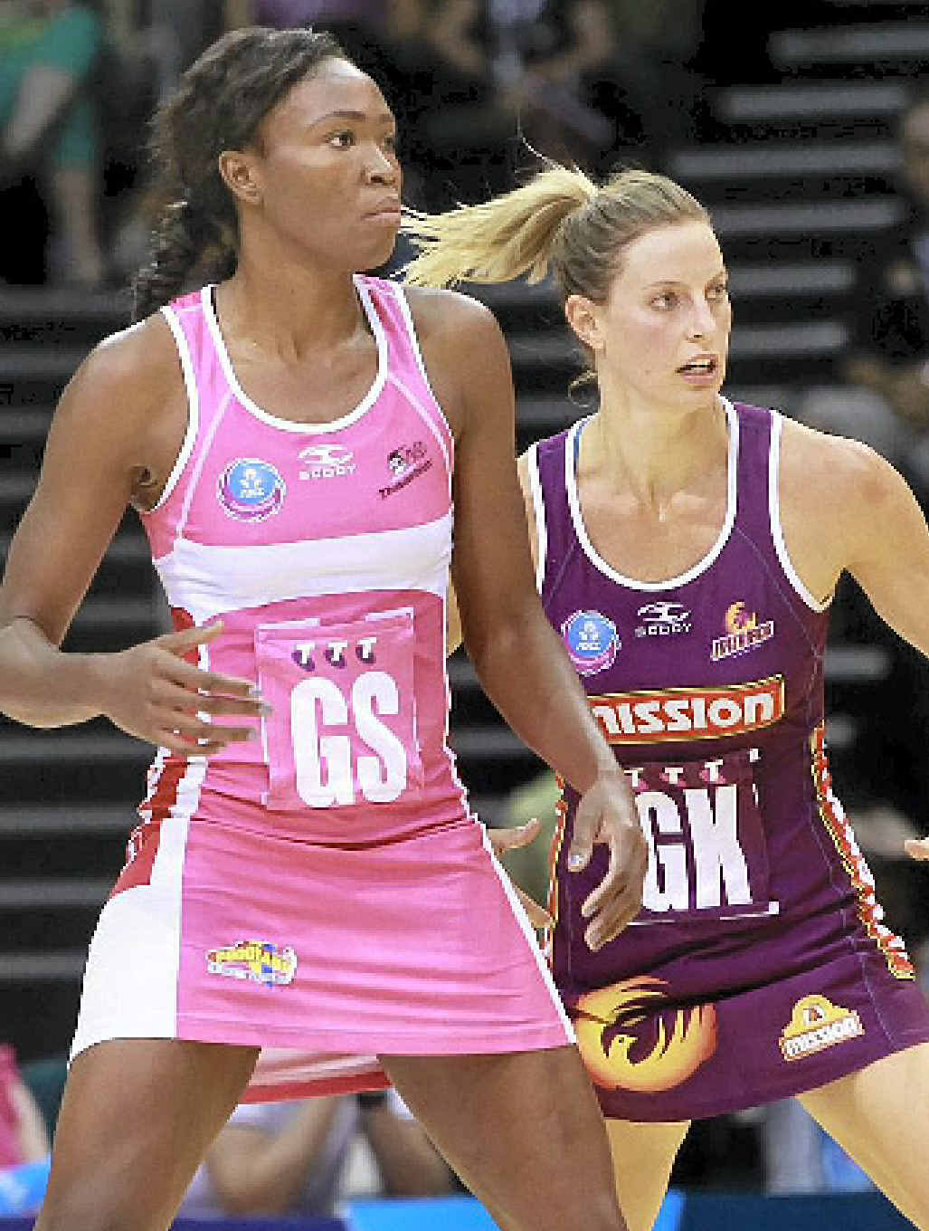 Carla Borrego and Laura Geitz in action in Adelaide on Sunday. Carla Borrego and Laura Geitz in action in Adelaide on Sunday.
