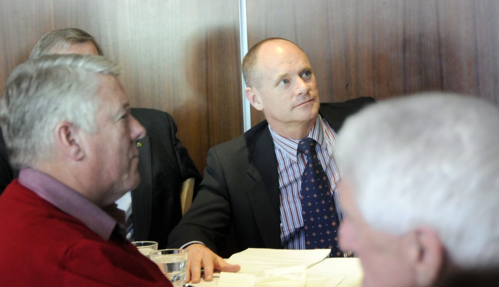 Premier Campbell Newman in Toowoomba to celebrate his 100 days as Premier. An LNP luncheon was held at The Spotted Cow, on the left is businessman John Wagner.. Photo: Bev Lacey / The Chronicle Premier Campbell Newman in Toowoomba to celebrate his 100 days as Premier. An LNP luncheon was held at The Spotted Cow, on the left is businessman John Wagner.. Photo: Bev Lacey / The Chronicle