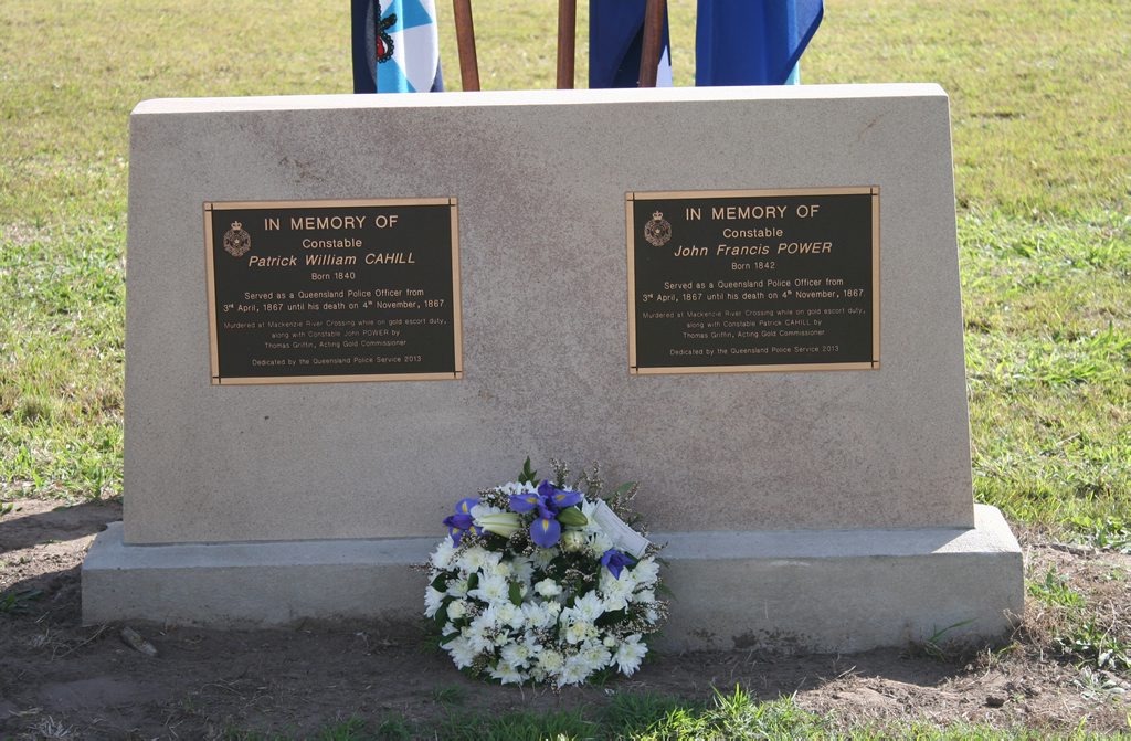 The memorial stones of Rockhampton Constables Patrick Cahill and John Power. Photo: Austin King / The Morning Bulletin The memorial stones of Rockhampton Constables Patrick Cahill and John Power. Photo: Austin King / The Morning Bulletin