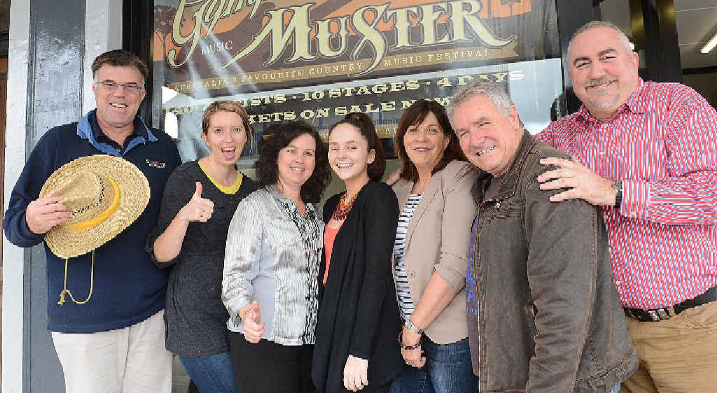 Gympie Muster office staff (from left) Glenn Smith, Meeki Crotty, Leisa Dwyer, Georgia Dein, Vicki Chandler, Jeff Chandler and James Dein celebrate the good news after being listed as a major event by Events Queensland. Gympie Muster office staff (from left) Glenn Smith, Meeki Crotty, Leisa Dwyer, Georgia Dein, Vicki Chandler, Jeff Chandler and James Dein celebrate the good news after being listed as a major event by Events Queensland.