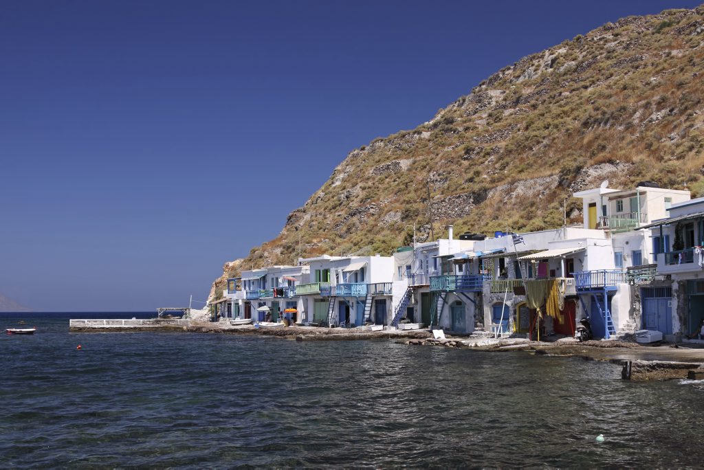 The typical little village of Klima in Milos island (Greece); the ground floor of the housing were used to give shelter to the boats during the winter The typical little village of Klima in Milos island (Greece); the ground floor of the housing were used to give shelter to the boats during the winter