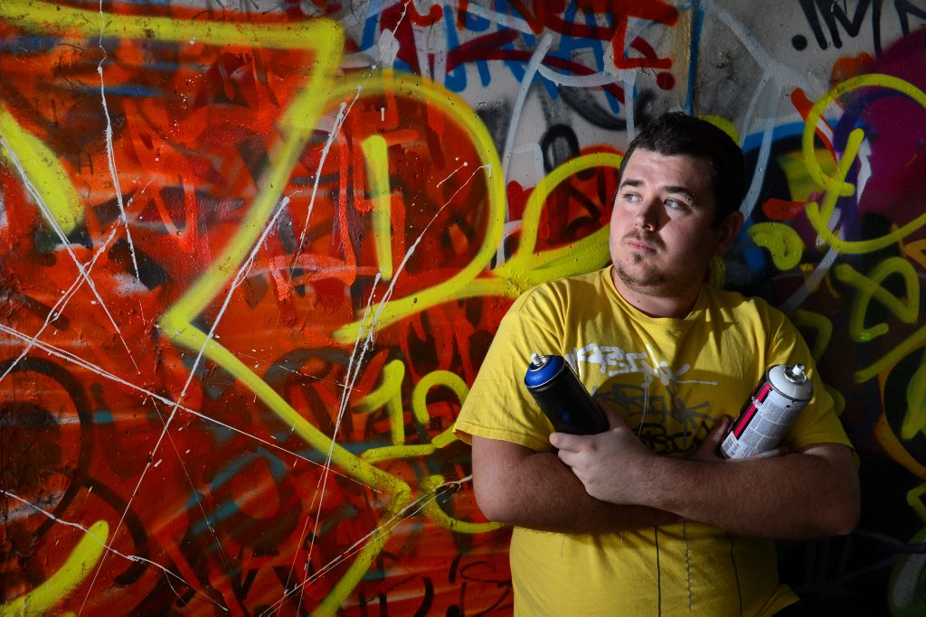 Graffiti artist Mike Huggett wants more graffiti wall. Graffiti artist Mike Huggett wants more graffiti wall.
