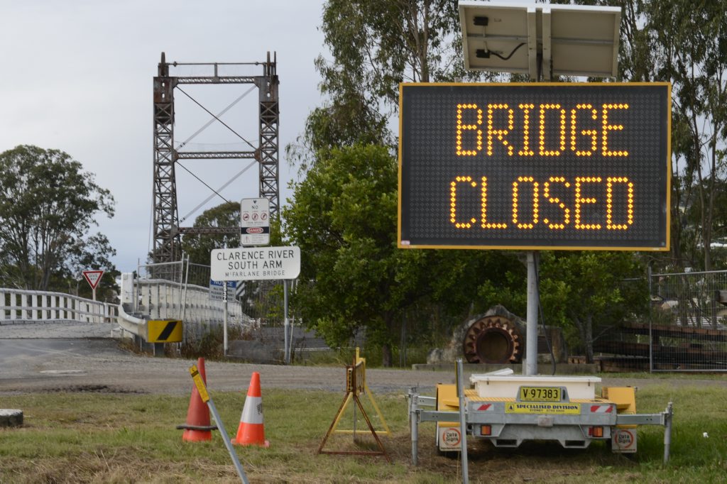 Business owners in Maclean are being adversely affected by the closure of McFarlane Bridge. Business owners in Maclean are being adversely affected by the closure of McFarlane Bridge.