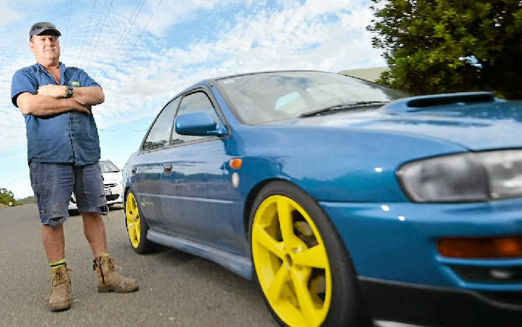FIRED UP: Nathan Crow had his car doused in fuel overnight in Barney Point. FIRED UP: Nathan Crow had his car doused in fuel overnight in Barney Point.
