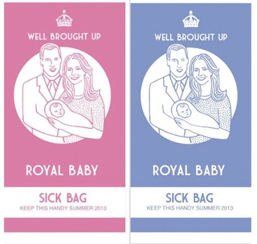 His and her royal baby sick bags for the birth.