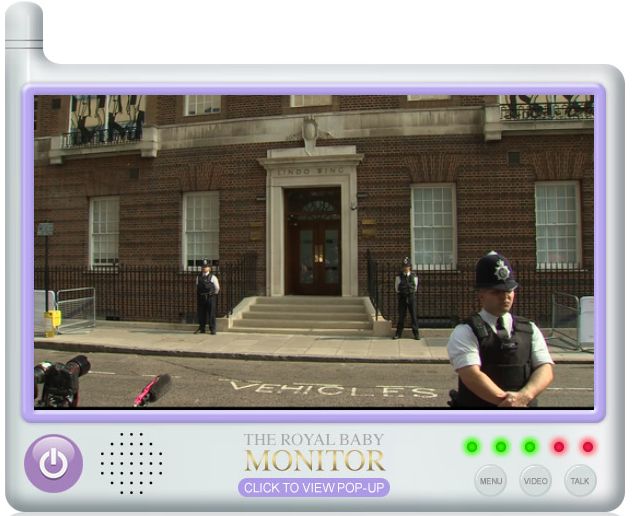 UK's Sun newspaper has set up a Royal baby monitor with a live camera stream outside the hospital. UK's Sun newspaper has set up a Royal baby monitor with a live camera stream outside the hospital.