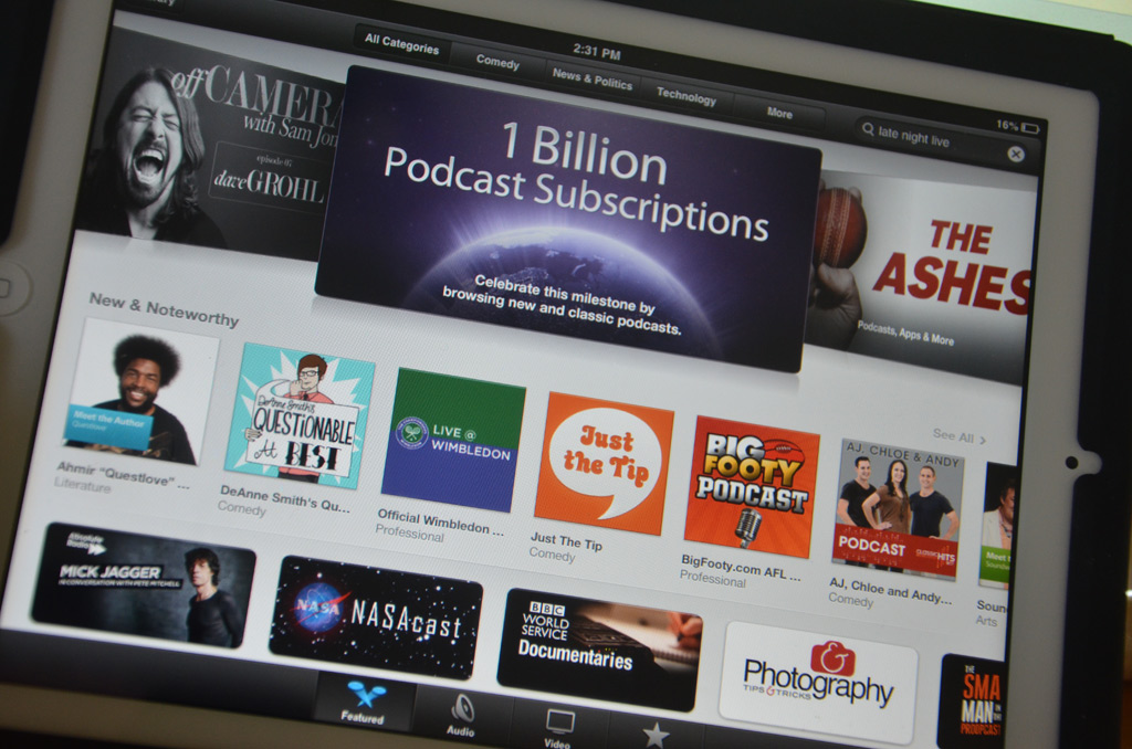 MAJOR MILESTONE: Apple has celebrated a billion podcast subscriptions. MAJOR MILESTONE: Apple has celebrated a billion podcast subscriptions.