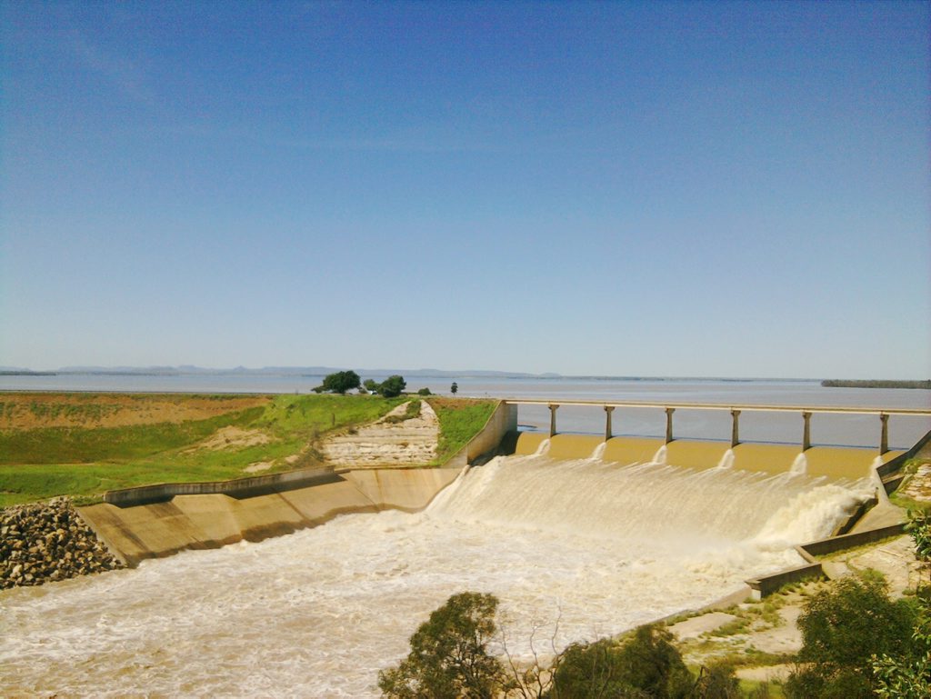 The Fairbairn Dam overflows with the floodwater of Central Queensland this week. Photo Contributed The Fairbairn Dam overflows with the floodwater of Central Queensland this week. Photo Contributed
