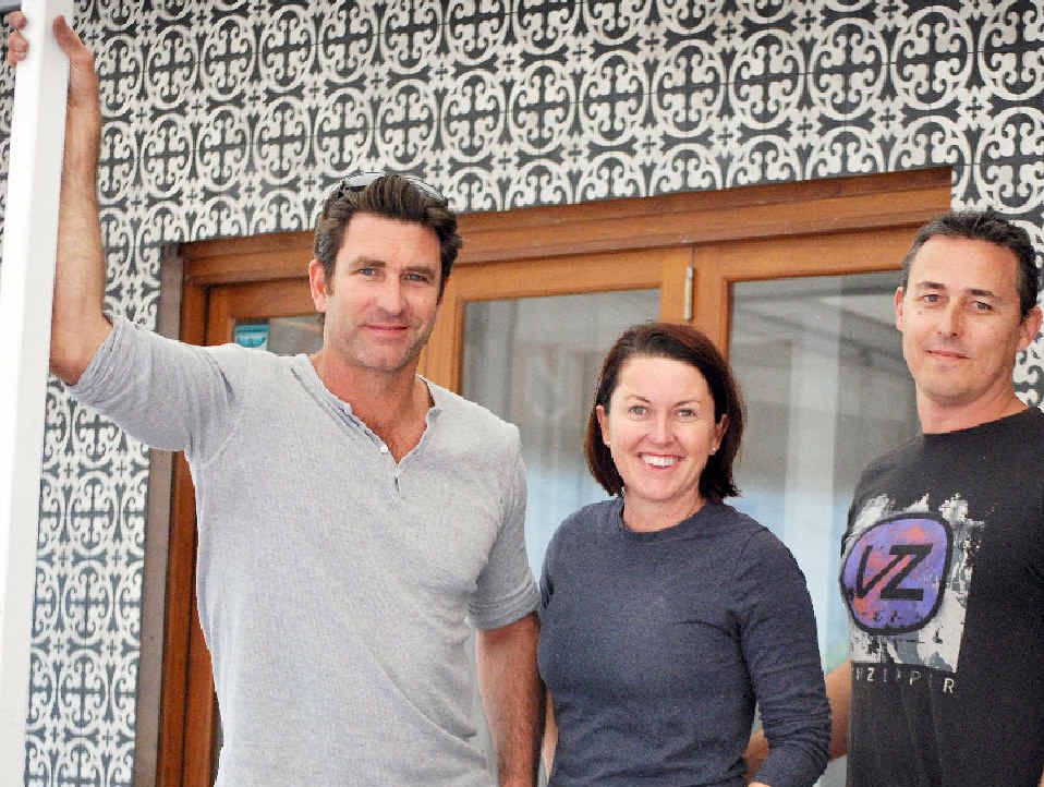 FOODIES : Musician Pete Murray with new business partners Sally and Brad Cook at the site of their new restaurant/bar, Frankie Brown Cafe in Lawson Street, Byron Bay. FOODIES : Musician Pete Murray with new business partners Sally and Brad Cook at the site of their new restaurant/bar, Frankie Brown Cafe in Lawson Street, Byron Bay.
