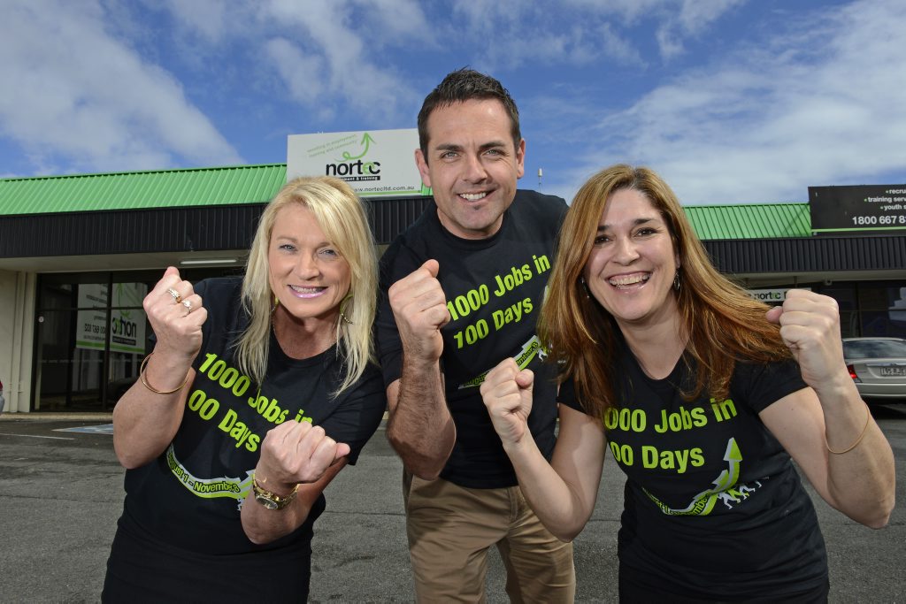 Nortec 1000 jobs in 100 days, Jenny Perkins, Julian Beaumont and Anna Rotondo. Nortec 1000 jobs in 100 days, Jenny Perkins, Julian Beaumont and Anna Rotondo.